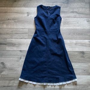 Banana Republic / Denim A-Line Lace Trim Dress